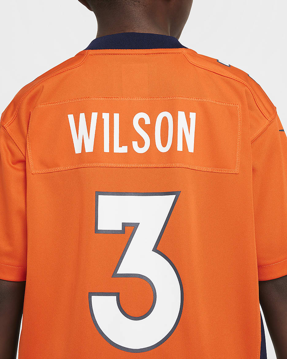 NFL Denver Broncos Russell Wilson Older Kids Game American Football Jersey